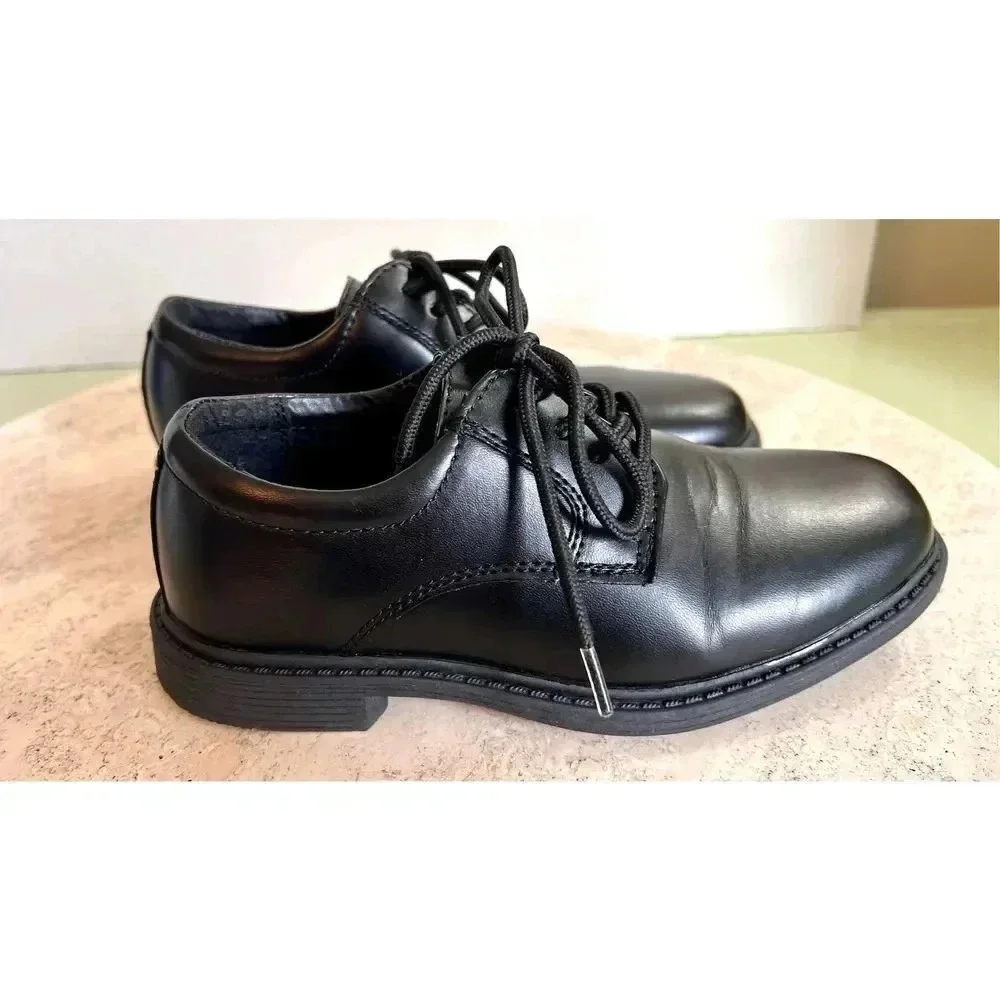 Stacy Adams Boys Black Faux Leather Austin Uniform Oxford Dress Shoes‎ Size 13M